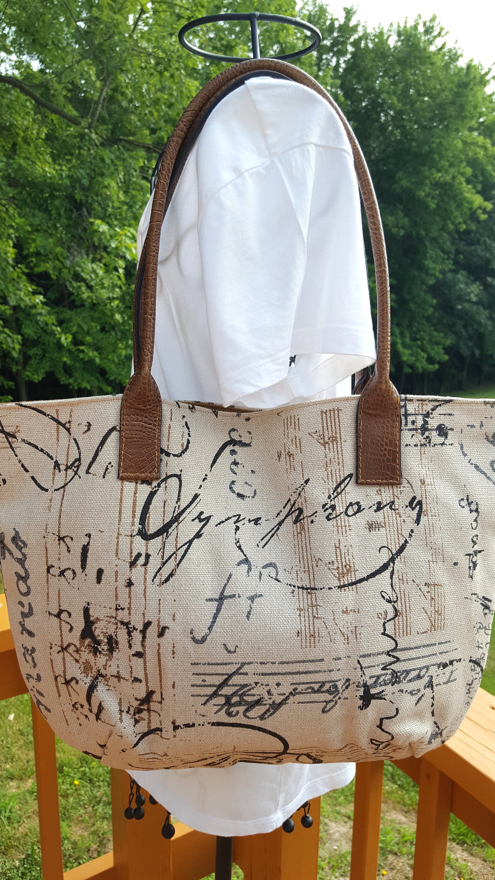 Rustic Handbag Bucket Style Bag Purse Ecru Black Brown Etsy