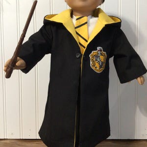 Wizard inspired robe tie and wand for 18 inch doll