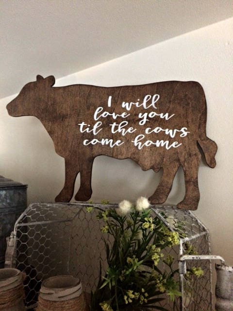 Cow Sign Farmhouse Sign Kitchen Decor Home Decor Etsy