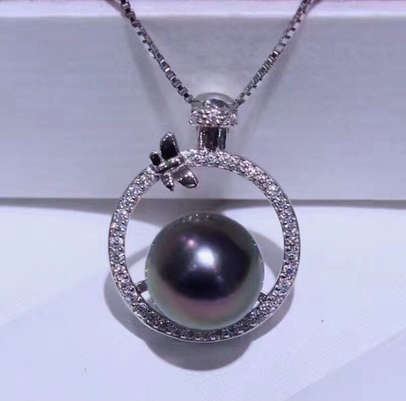 Sterling Silver And Tahitian Pearl Pendant Chain - Sterling Silver Pearl Pendant Necklace Sterling Silver And Tahitian Pearl Pendant Chain - Sterling Silver Pearl Pendant Necklace