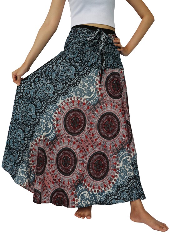 Items similar to Women's Boho Skirts Maxi Dress Gypsy Dress Skirt Rayon ...