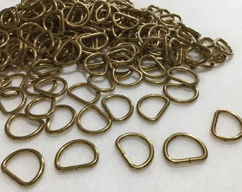 PRICE REDUCED D-Rings, Non-Welded, Brass Plated, 1 Inch