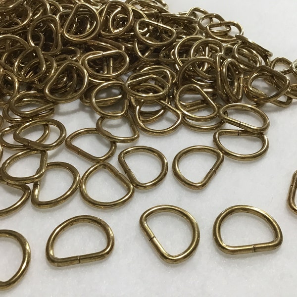 PRICE REDUCED D-Rings, Non-Welded, Brass Plated, 1 Inch