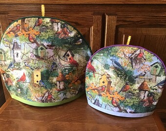 Birds and Bird Houses Tea Cozy, 2 sizes