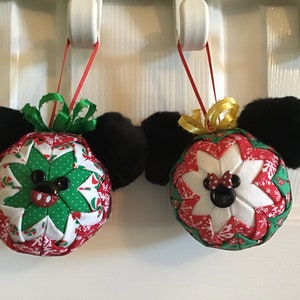 Disney Inspired Mickey and Minnie Head Ornament