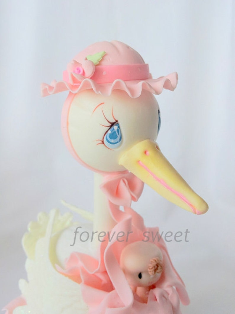 Stork cake topper. baby boy stork cake topper. baby shower Etsy