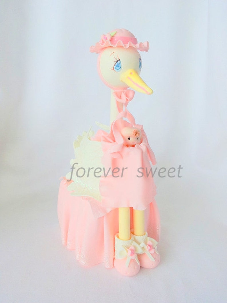 Stork cake topper. baby boy stork cake topper. baby shower Etsy
