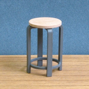 High / Low Stool 1:12, Acrylic-Perspex, Modern Style design Furniture, Dollhouse High