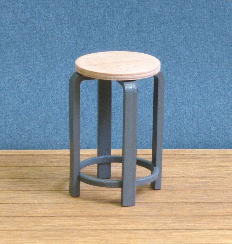 High / Low Stool 1:12, Acrylic-Perspex, Modern Style design Furniture, Dollhouse image 3
