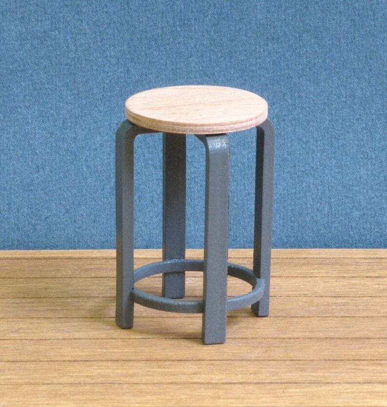 High / Low Stool 1:12, Acrylic-Perspex, Modern Style design Furniture, Dollhouse High