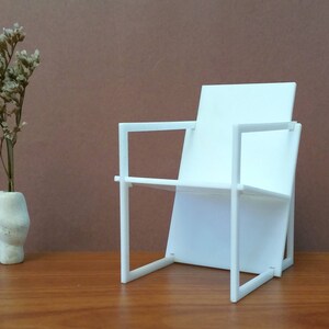 Spectro Chair 1:12 Scale,Kit,Miniature Dollhouse Furniture,Replica,Modern Minimalist Design Minimodel White