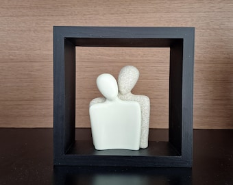 Couple Embraced -Minimalist Figurine/Sculpture, Home Decoration, Accessories, Modern Design, Fine Art, Vintage Craft