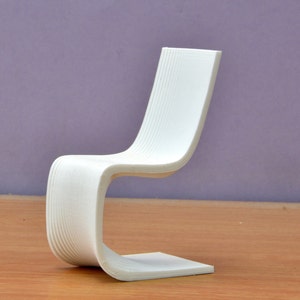 Unique Chair, 1/16 1/18 1/24 Scale,Miniature Dollhouse Furniture,Modern Minimalist Design, Stylish White