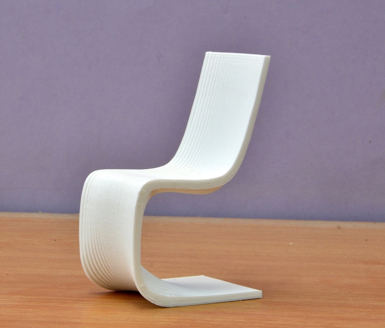 Unique Chair, 1/16 1/18 1/24 Scale,Miniature Dollhouse Furniture,Modern Minimalist Design, Stylish White