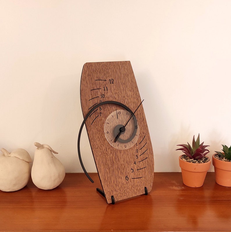 Unique and Sophisticated Spiral Desk/Wall Clock, Wooden, Delta δ,Mathematical Principle, ,Innovative Design,Golden Ratio,Man Gift image 2