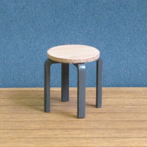 High / Low Stool 1:12, Acrylic-Perspex, Modern Style design Furniture, Dollhouse Low