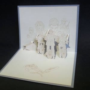 3D Pop Up Grußkarte,"STRANGER THINGS" TV Serie von Netflix, illustriertes Design, Architektur Origami, Papierkunst, Vintage Geschenk, Laser Cut
