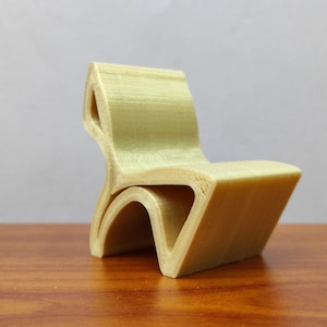 Cadeira Edge, corrugado #3, escala 1/12 - 1/24, réplica em miniatura, colecionável, móveis para casa de bonecas, design de arte moderna, cadeiras icônicas dos anos 70