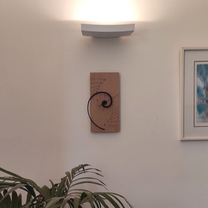 Exceptional Sophisticated Wall Clock,Alpha α,Wooden Finish, Mathematical principle,Silent, Gadget,Artistic Design,Golden Ratio,Man Gift image 4
