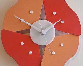 Clover Clock , Youth room, Modern Design, Gift,  Silent Mechanism