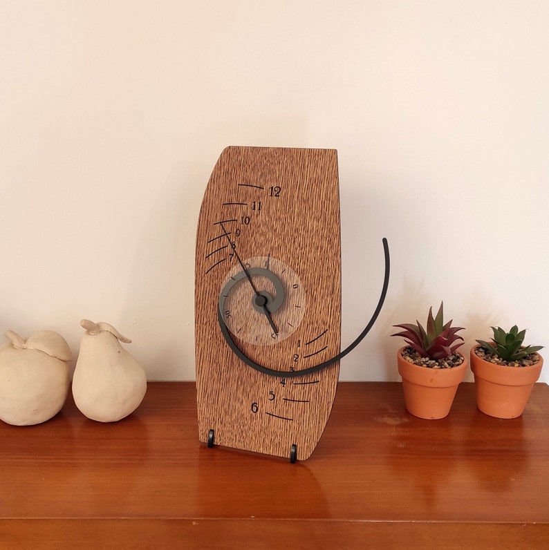 Unique and Sophisticated Spiral Desk/Wall Clock, Wooden, Delta δ,Mathematical Principle, ,Innovative Design,Golden Ratio,Man Gift image 1