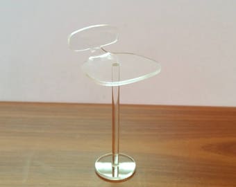 Bar Stool 1:12 Scale, Acrylic-Perspex,  Minimalist Modern Style design,Hand made, Contemporary Furniture,  Clear Dollhouse Chair