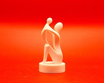 3D Print Miniature Abstract Figurine, Mother & Son Dollhouse Decor