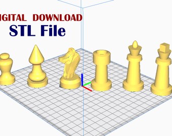 Schach set, STL Datei zum HERUNTERLADEN.  3D Druck, DIY, Spiel