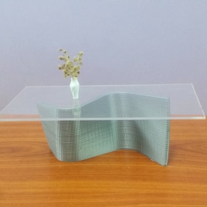 Parametric Unique Rectangle Dining Table,1/6 Scale,Miniature Dollhouse Furniture,Contemporary Design,Modern Minimalist, Stylish Gray