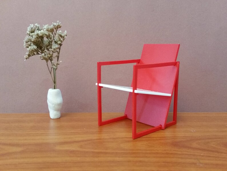 Spectro Chair 1:12 Scale,Kit,Miniature Dollhouse Furniture,Replica,Modern Minimalist Design Minimodel image 8