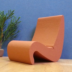 Dollhouse AMOEBE  lounge CHAIR  1/12,1/16 Scale , Replica Model,Vintage, Contemporary Miniature Furniture, Modern Style Design