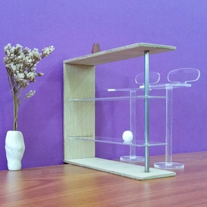 Contemporary Home COUNTER MEUBLE BAR 1:12 Scale,Modern style Design, Collectible Miniature Dollhouse Furniture