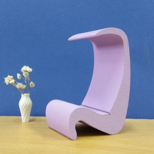 Dollhouse AMOEBE  Highback lounge CHAIR  1/12,1/16 Scale , Replica Model,Vintage, Contemporary Miniature Furniture, Modern Style Design