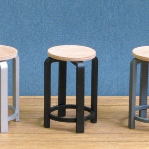 High / Low Stool 1:12, Acrylic-Perspex, Modern Style design Furniture, Dollhouse image 5