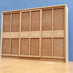 WOODEN WARDROBE, 1:12 Scale, Hand Made, Collectible Miniature Dollhouse Furniture ,Contemporary Design,Modern Style,Badroom