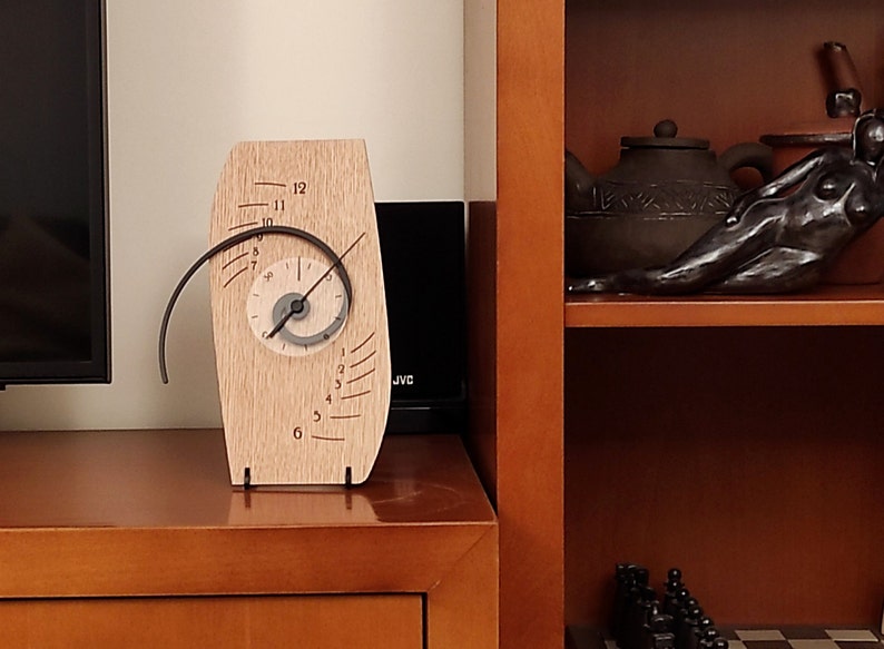 Unique and Sophisticated Spiral Desk/Wall Clock, Wooden, Delta δ,Mathematical Principle, ,Innovative Design,Golden Ratio,Man Gift image 3