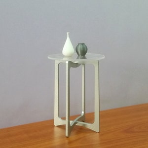 ROUND SIDE TABLE  1:12 Scale, Acrylic/Perspex , Dollhouse Furniture,Modern Design