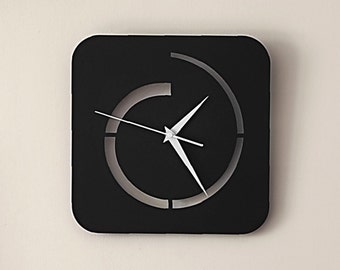 Unique Wall Clock, Hurricane Model, Square, Silent Mechanism, Minimalist Modern Design, Gift