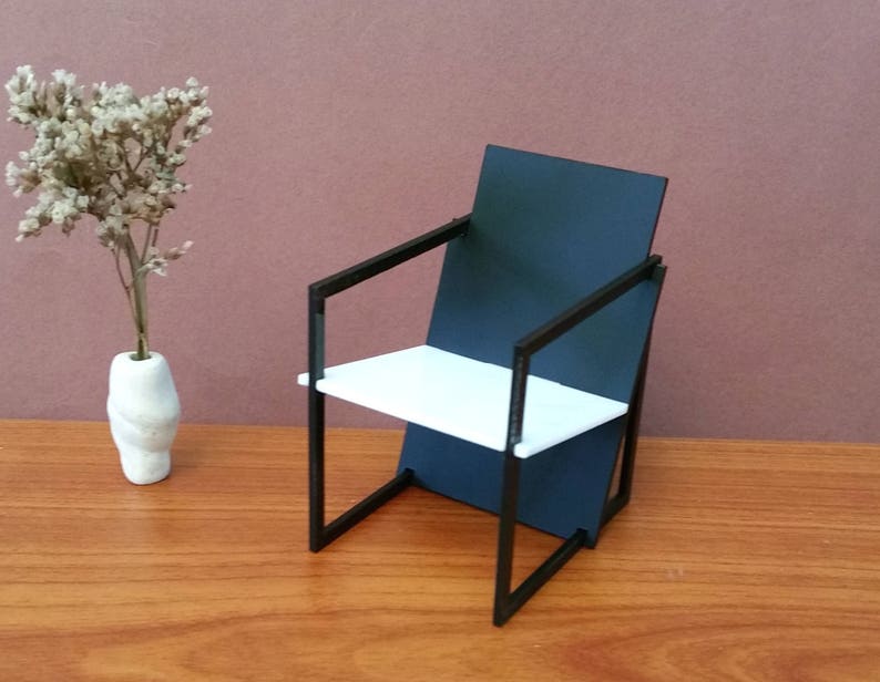 Spectro Chair 1:12 Scale,Kit,Miniature Dollhouse Furniture,Replica,Modern Minimalist Design Minimodel image 4