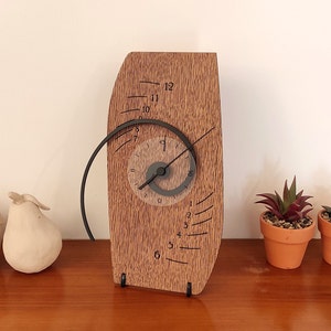 Unique and Sophisticated Spiral Desk/Wall Clock, Wooden, Delta δ,Mathematical Principle, ,Innovative Design,Golden Ratio,Man Gift Walnut