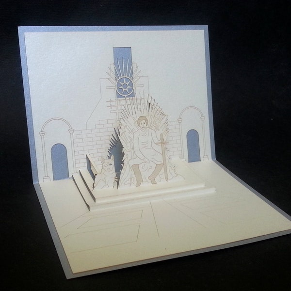 3D Pop Up Greeting Card, HBO TV Series "Game of Thrones", illustrated Design, Architectural Origami,Paper Art, Vintage Gift, Laser Cut
