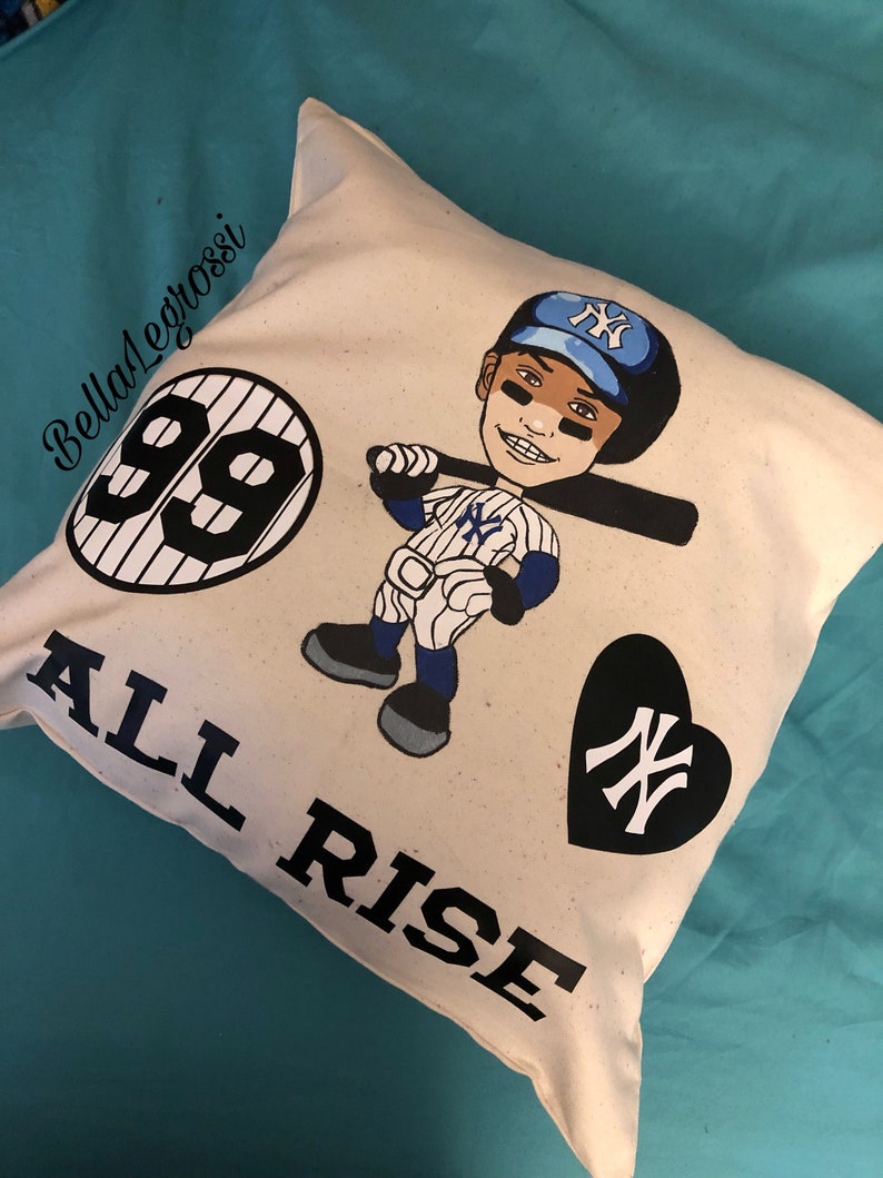 Handpainted New York Yankees Throw Pillow Cover Etsy