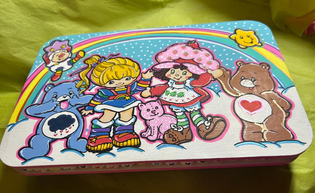Handpainted Strawberry Shortcake, Rainbow Brite and Care Bears Wooden ...