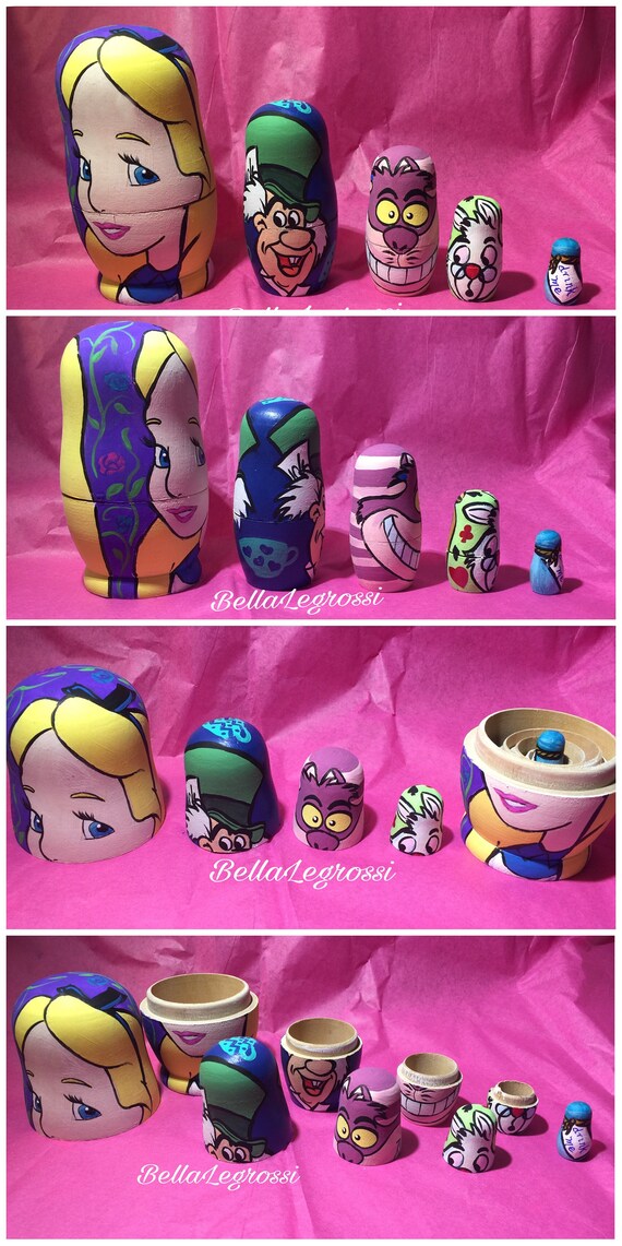 alice in wonderland nesting dolls