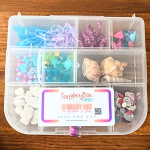 Ocean Mermaid Lake Water Seas the Day Sensory Box Loose Parts Play Tinker Tray Montessori