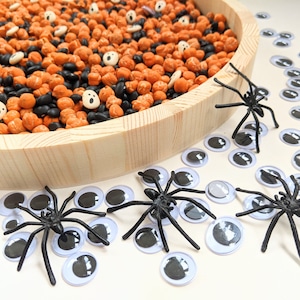 Sensory Bin Filler Autumn Halloween Ghosts, Invitation to Play, Loose Parts Play, Montessori, Sensory Tray