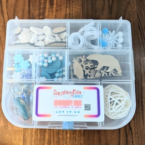 Frozen Winter Ice Themed Sensory Box Loose Parts Play Tinker Tray Montessori