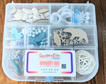 Frozen Winter Ice Themed Sensory Box Christmas Arctic Loose Parts Play Tinker Tray Montessori