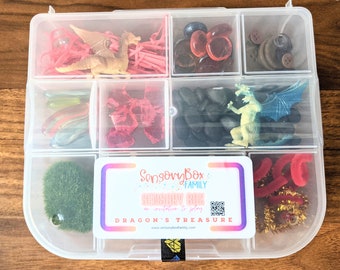 Dragon's Treasure Sensory Box Loose Parts Play Tinker Tray Montessori