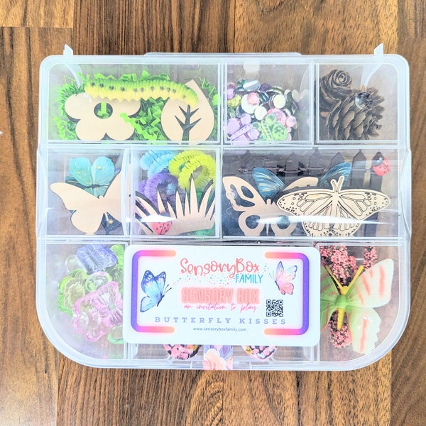 Butterfly Life Cycle Sensory Box Loose Parts Play Tinker Tray Montessori